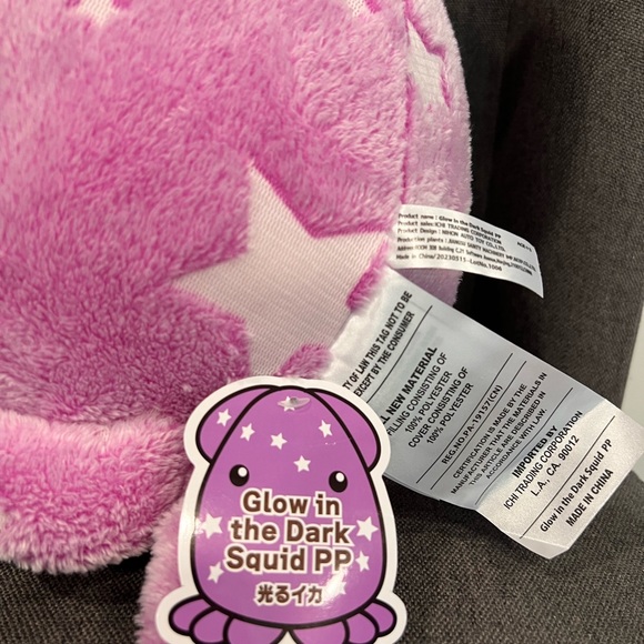 Glow In The Dark Squid Plush - 15” - Picture 3 of 4